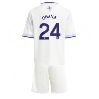 Fotbalové Dres Aston Villa Amadou Onana #24 Dětské Alternativní 2025-26 Krátký Rukáv (+ trenýrky)